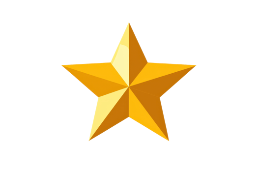 Golden star illustration on transparent background. Ideal for awards, ratings, and achievements. Vibrant and shiny, perfect for web and print use. png