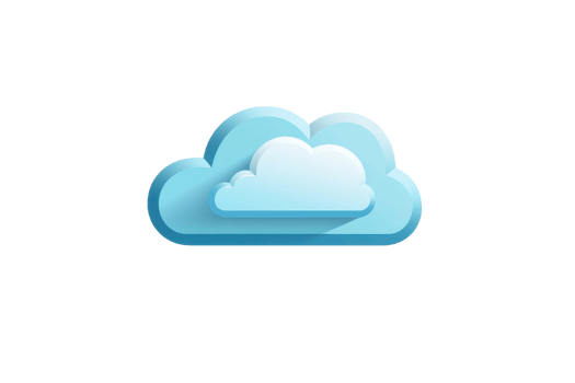Illustration of a stylized blue cloud icon representing technology, internet, and computing. Ideal for digital and network concepts. png