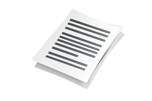 Stack of blank paper with printed lines isolated on transparent background. Perfect for business, office, and educational themes. png
