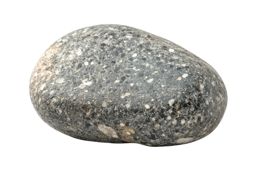 Smooth gray stone with natural patterns, isolated on transparent background. Ideal for geology, nature, or texture themed projects. png