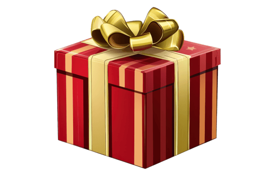 Red gift box with golden ribbon bow, symbolizing celebration and festivity. Perfect for holidays, birthdays, and special occasions. png