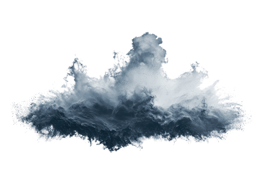 Dramatic isolated dark cloud on transparent background. perfect for weather-related themes and atmospheric designs. png