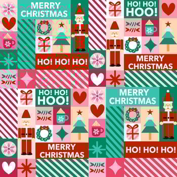 Xmas Wrapping paper icon collection triple Santa vector
