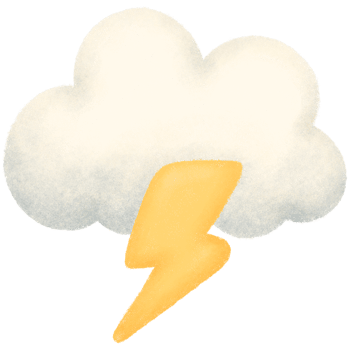 Cute cloud and lightning png