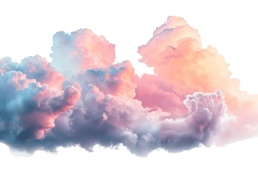 Vibrant pastel-colored clouds with a dreamy, serene atmosphere. Perfect background for creative projects, designs, or artistic inspiration. png