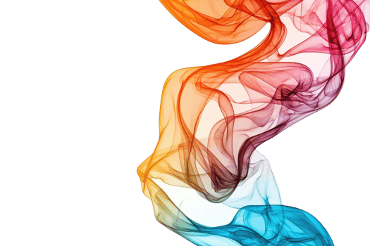 Colorful abstract smoke art on a transparent background. showcasing vibrant hues and fluid shapes in motion. Perfect for creative digital projects. png