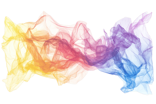 Colorful abstract wave of smoke on a transparent background. showcasing a blend of vibrant hues and smooth, flowing lines. png