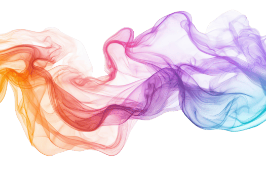 Colorful abstract smoke wave on transparent background. Vibrant flowing shapes and blending colors for creative design and artistic concepts. png