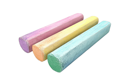 Colorful sticks of sidewalk chalk in various shades, perfect for children's play and creative outdoor activities, isolated on transparent background. png