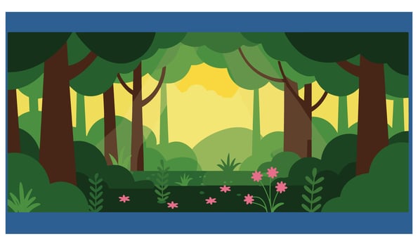 Summer time summer hot Serene mountain forest beach banner template perfect for seasonal graphics featuring forested mountain ranges vector