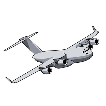 big military airplane transport globe master vector