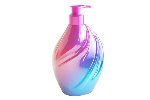 Stylish gradient lotion bottle with a pump dispenser, perfect for skincare or beauty product presentations. png