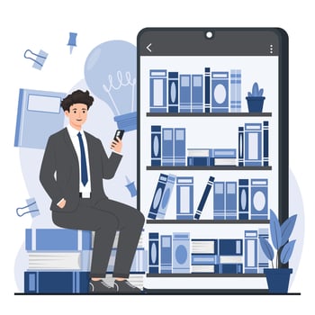 digital libraries book concept vector