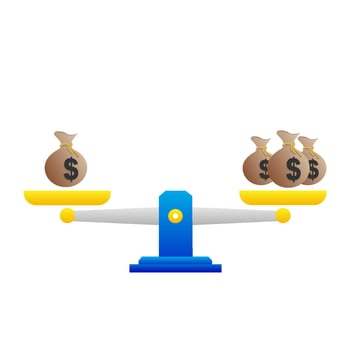 Comparison. Dollar scales. illustration vector