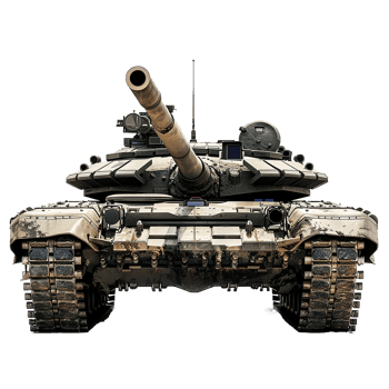 T90 Main Battle Tank Powerful Military Vehicle Front View, png