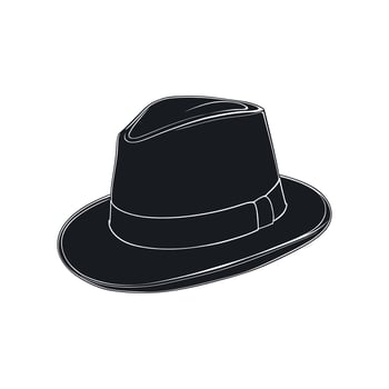 Black Cowboy Hat Cartoon Illustration Isolated on White Background, Western Cowboy Hat Design illustration vector