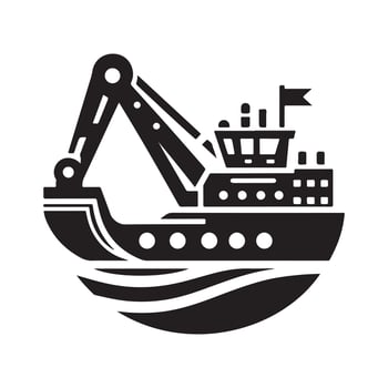 Trendy Dredger Silhouette Vectors Art for Digital Designers
