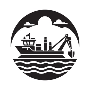 Clean Dredger Silhouette Vectors Art for Print Projects