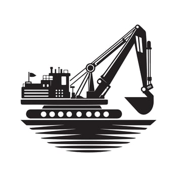 Detailed Dredger Silhouette Vectors Designs for Printing