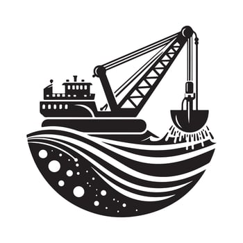 Customizable Dredger Silhouette Vectors Illustrations