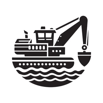 Editable Dredger Silhouette Vectors Graphics for DIY Projects