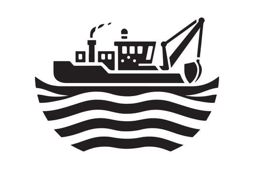 Dredger Silhouette Vectors Illustrations for Print and Web