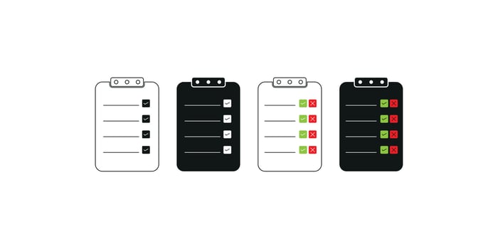 Checklist Board Icon Outline Right or Wrong Style vector