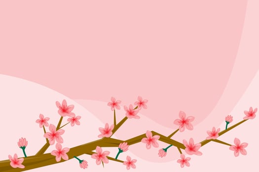 beautiful pink cherry blossom background vector