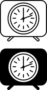Clock Icons. Black and White Icon. Working Hours. Interior Item. Office Concept vector