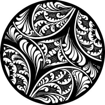 Abstract Graphic Silhouette with Line Pattern for Textile Interior vector