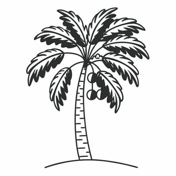 Silhouette of Coconut Tree with Abstract Texture vector