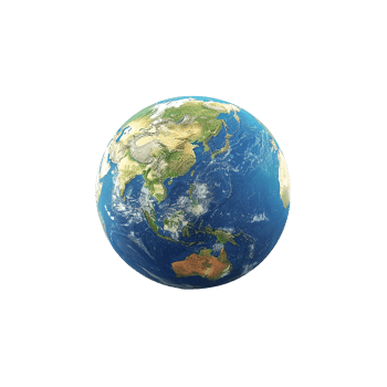 Earth globe Asia Pacific view detailed map global geography world planet png