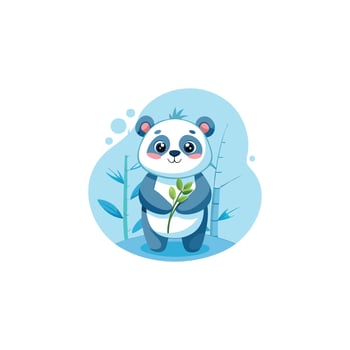 Cute Panda With Bamboo cartoon vector