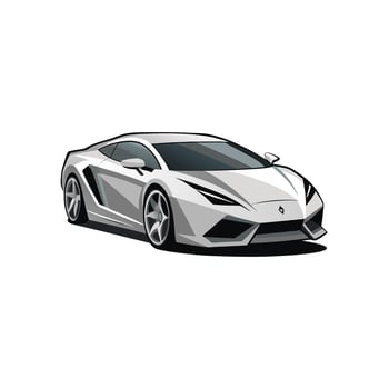 Aerodynamic Elegance Modern Sports Car Illustration Design on White Background vector