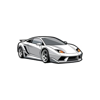 High-Octane Drive Dynamic Sports Car Illustration Design on White Background vector