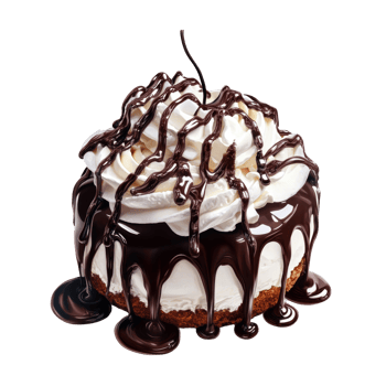 Delicious Chocolate Covered Cake With Whipped Cream png