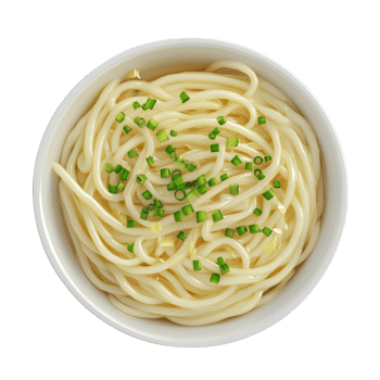 A Bowl of Noodles Topped with Green Onions png