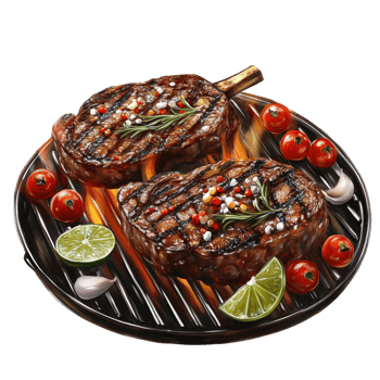 Grilled Steak with Rosemary Tomatoes and Lime png