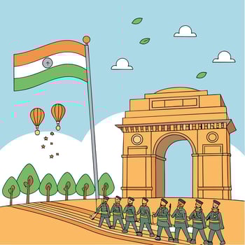 Indian War Memorial Parade, Celebrating National Pride vector