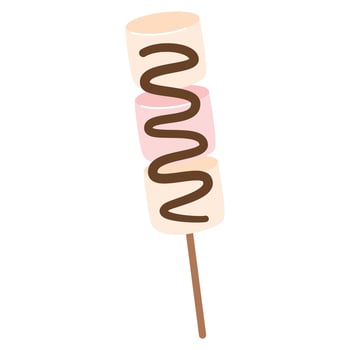 Delicious Marshmallows Covered with Chocolate on Sticks illustration vector