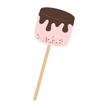 Marshmallow Sticks with Chocolate illustration vector