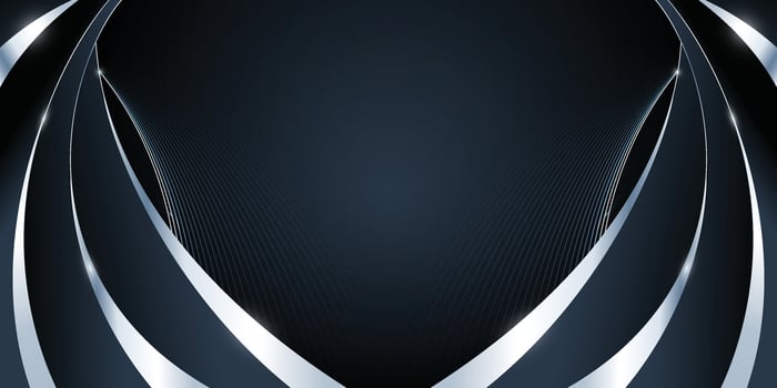 Luxury dark abstract with curve silver elegant background. vector