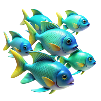 Vibrant Reef Fish School png