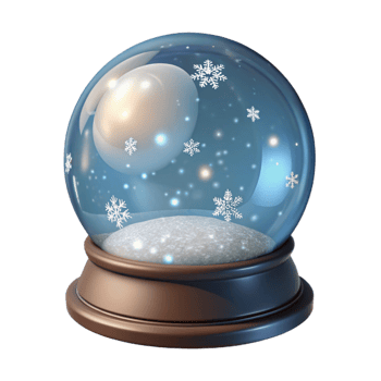 Winter Snow Globe with Snowflakes png