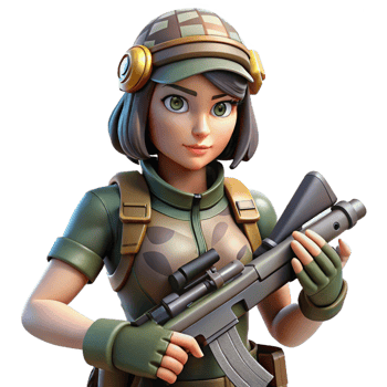 Girl Soldier 3D Render png