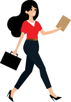 Businesswoman with envelope and briefcase in hands vector