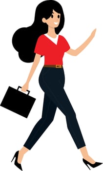 Business woman in business clothes and briefcase, clipart vector