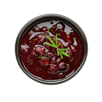 Cranberry sauce in bowl isolated on transparent background png