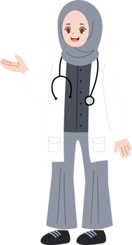 muslim girl hijab doctor explaining png