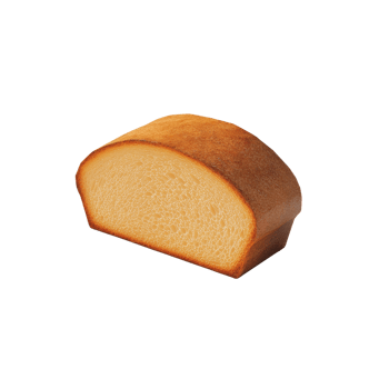 A single slice of golden loaf bread is shown png
